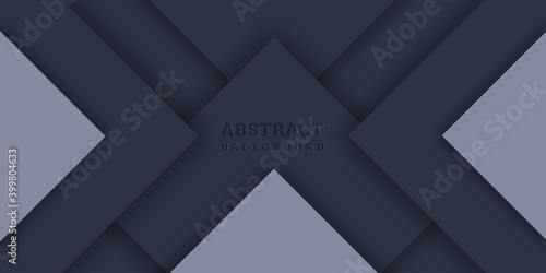 Abstract dark blue background. Festive paper cut background. Vector illustration 3D. Poster with layered squares. Modern banner. Elegant decoration. Luxury design flyer, poster, cover, wallpaper.