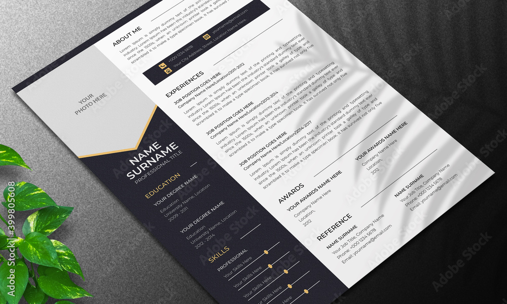 Fototapeta premium Resume template