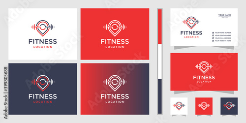 Fitness location logo. business card template