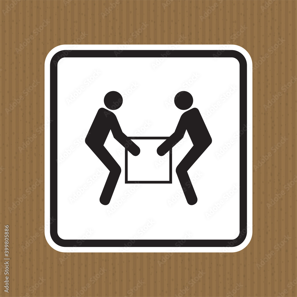 Use Two Person Lift Symbol Sign Isolate On White Background,Vector Illustration EPS.10 Use Two Person Lift Symbol Sign Isolate On White Background,Vector Illustration EPS.10