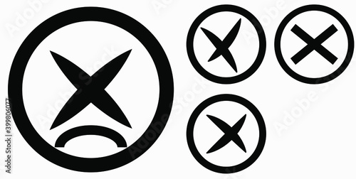 Cancel icon. Prohibition of action. Stop procedure. Cancel download. Vector icon.