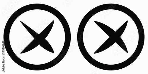 Cancel icon. Prohibition of action. Stop procedure. Cancel download. Vector icon.