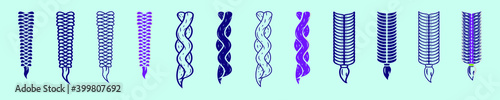 set of plait cartoon icon design template with various models. vector illustration isolated on blue background