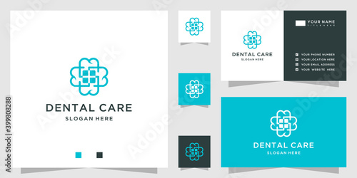 Dental care logo. and business card template