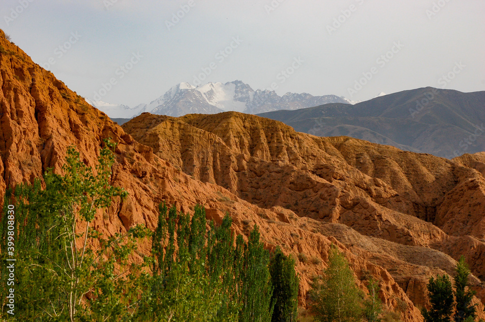 Sandstone hills in Kyrgyzstan, Central Asia