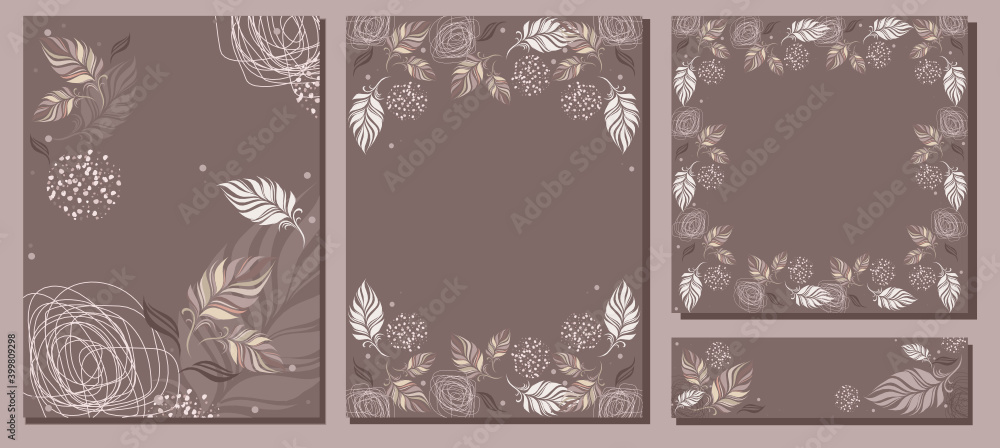 trendy set of creative compositions, cards, backgrounds, feathers, leaves, craft, vintage, beige, leaves, natural, natural, eco trendy set of creative compositions, cards, backgrounds, feathers, leaves, craft, vintage, beige, leaves, natural, natural, eco