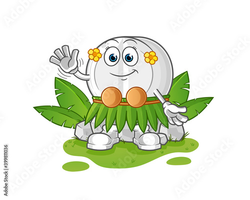 medicine hawaiian waving character. cartoon mascot vector