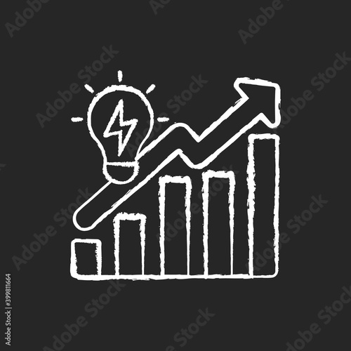 Wasteful energy consumption chalk white icon on black background. Using electricity with no reason. Reducing amount of resources. People killing planet. Isolated vector chalkboard illustration