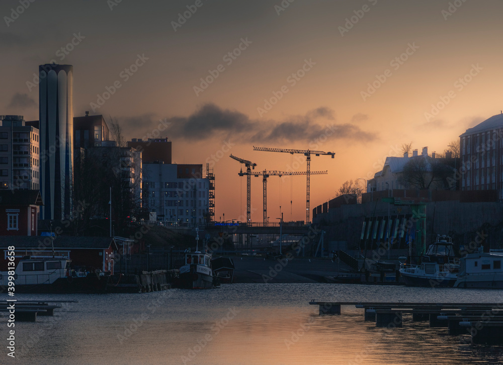 Fototapeta premium Skyline de Tampere, Finlandia