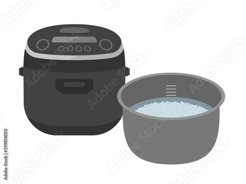 炊飯器で米を炊くイラスト