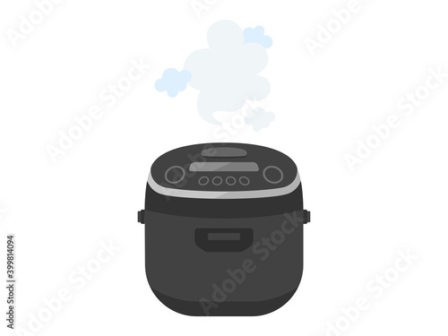 炊飯器で米を炊くイラスト