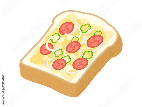ピザトーストのイラスト