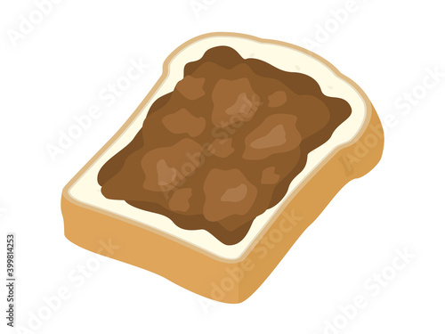 チョコレートを塗った食パンのイラスト