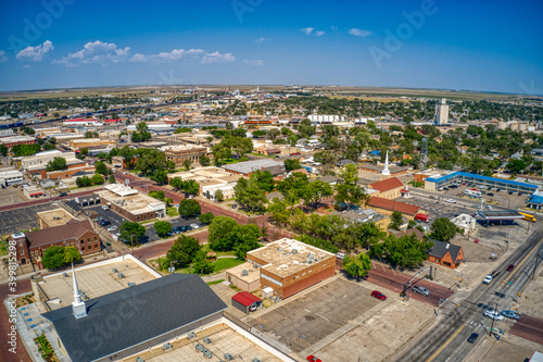 Aerial view of the Agricultural Hub and town of Dalhart, Texas