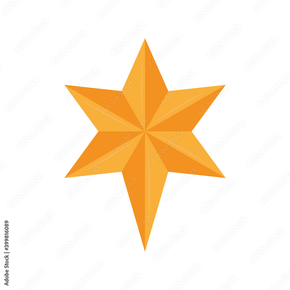 Fototapeta premium Isolated golden nativity star. Bethlehem star. Christmas season - Vector