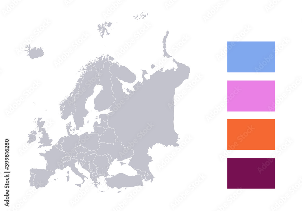 Obraz premium Infographics of Europe map, individual states blank