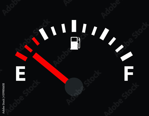 fuel level, speedometer or gauge, vector illustration 