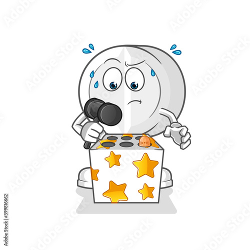 medicine play whack a mole mascot. cartoon vector