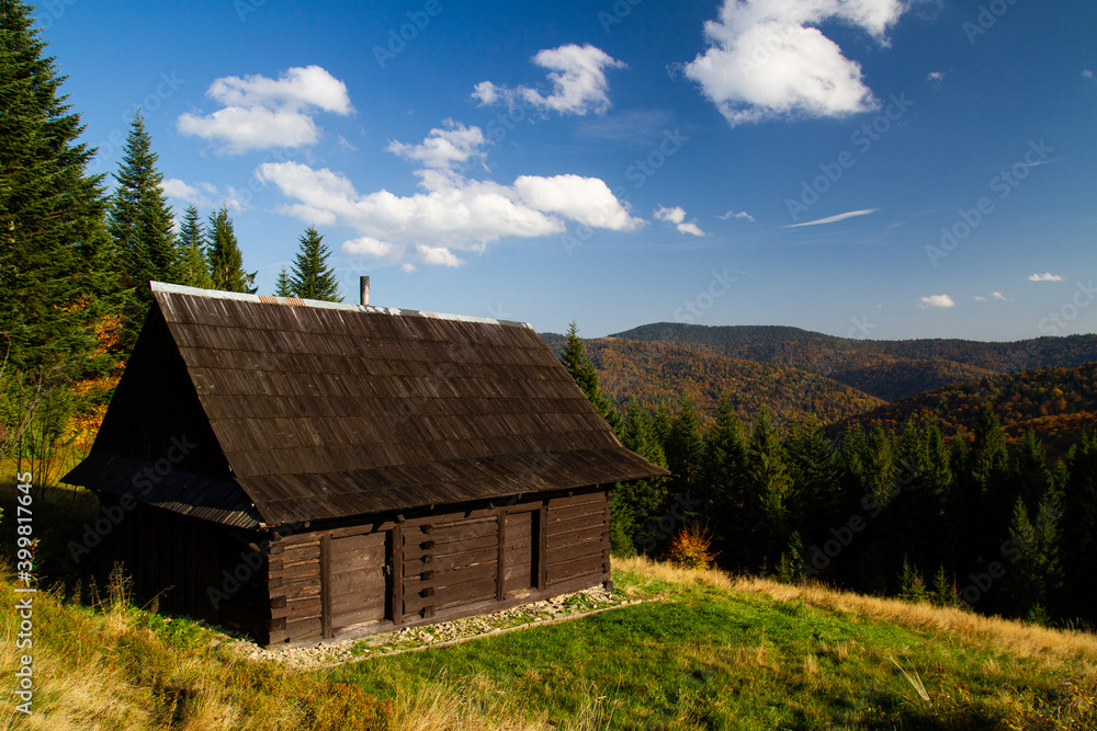 barn in mountains