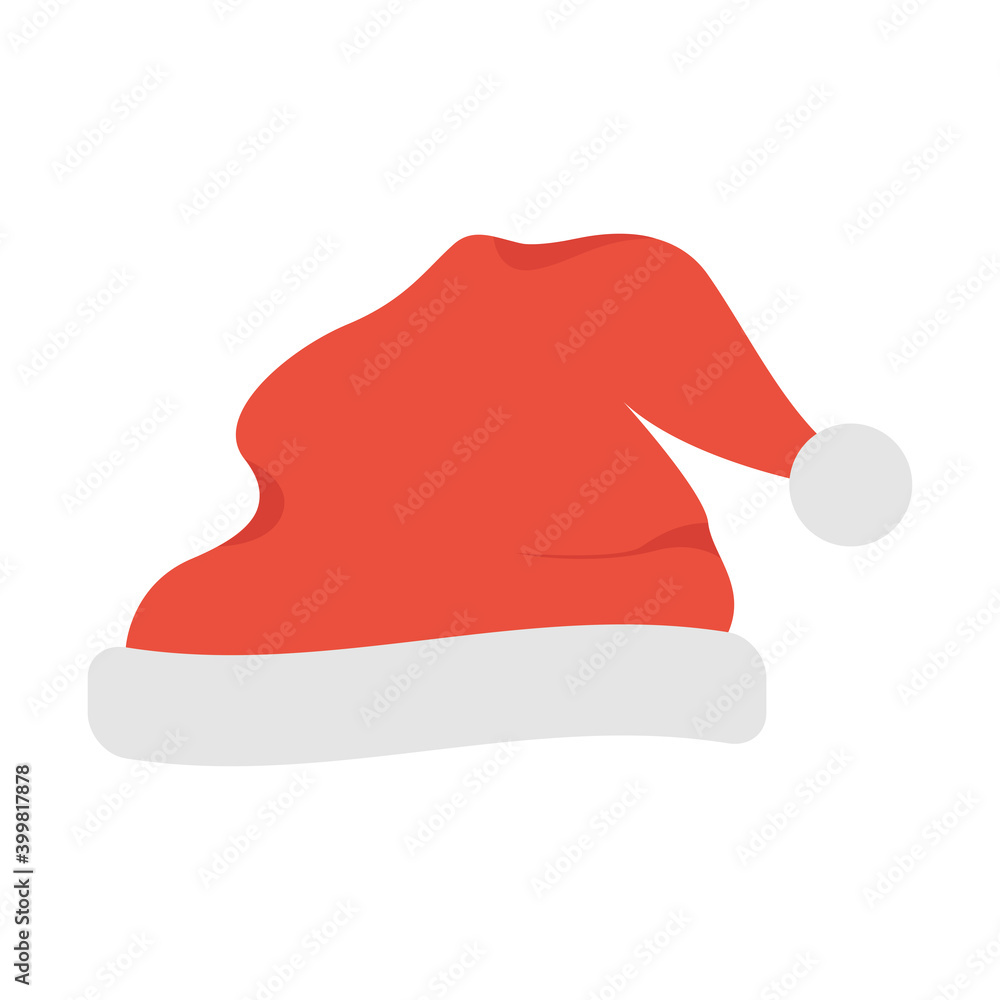 Isolated christmas hat icon. Red santa hat. Vector illustration Isolated christmas hat icon. Red santa hat. Vector illustration