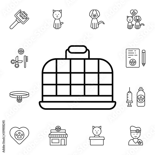 Pet box flat vector icon in petshop pack