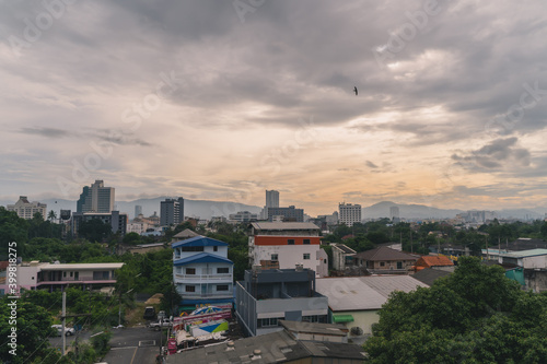 Blue sky with cloud sunset at city Hat Yai Thailand