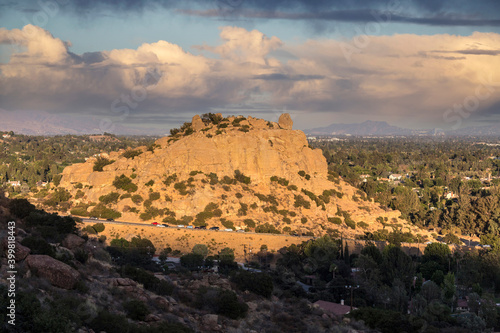 Afternoon view of Stoney Point Park with cloudy sky in Los Angeles, California.