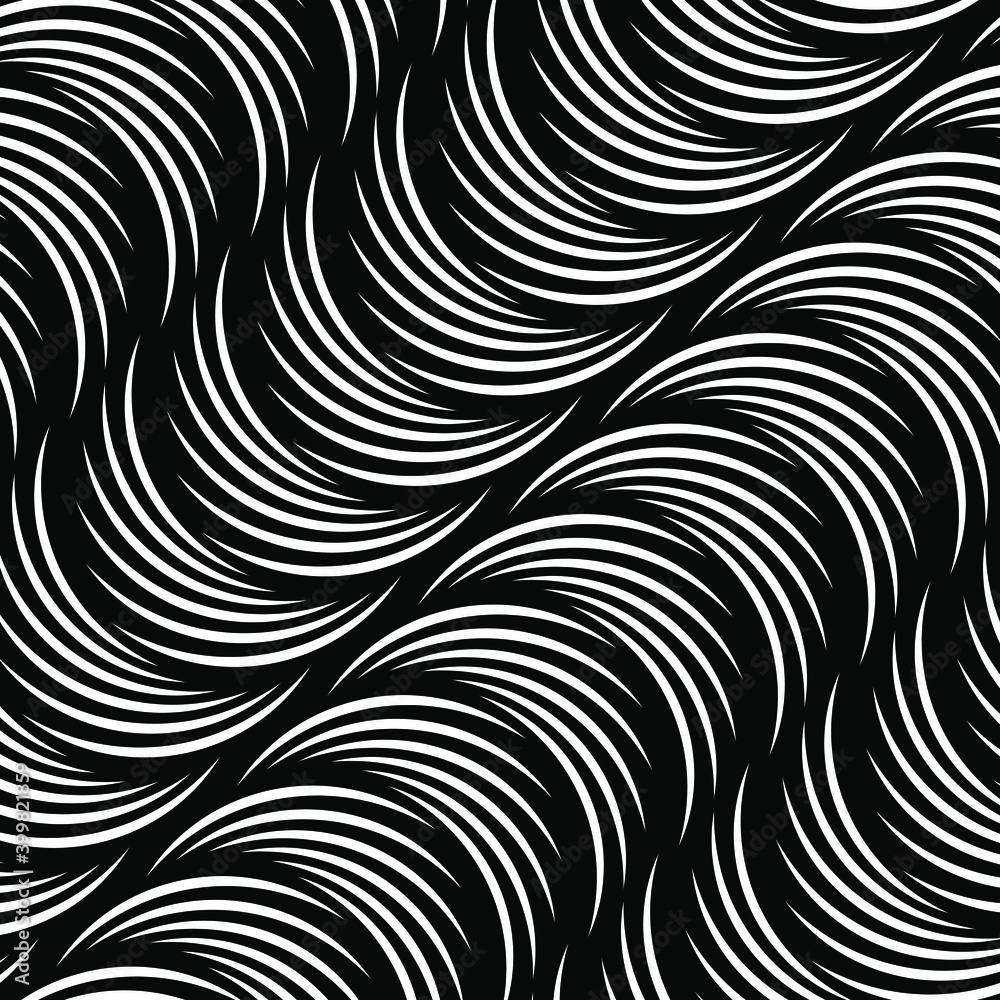 Abstract pattern with curvy stripes. Optical art. Digital image with psychedelic stripes. Vector illustration. Ideal for prints, abstract background, posters, tattoo and web design Abstract pattern with curvy stripes. Optical art. Digital image with psychedelic stripes. Vector illustration. Ideal for prints, abstract background, posters, tattoo and web design