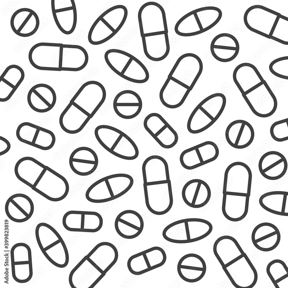 medical pills pattern - vector illustration