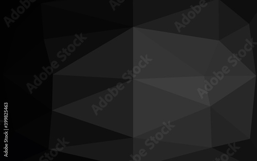 Dark Black vector polygon abstract backdrop.