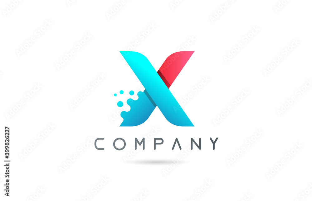 X pink blue letter logo icon with bubble shapes. Creative alphabet design for company and business X pink blue letter logo icon with bubble shapes. Creative alphabet design for company and business