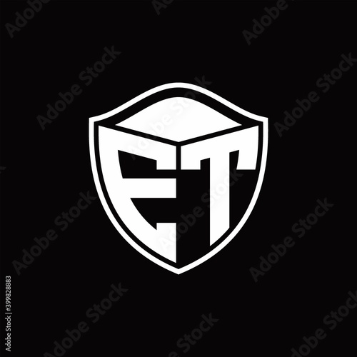 ET Logo monogram shield shape with outline rounded design template Free Download ET Logo monogram shield shape with outline rounded design template - GFXLoad