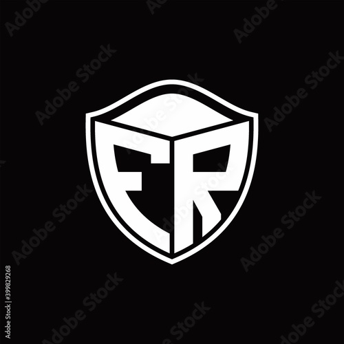 FR Logo monogram shield shape with outline rounded design template Free Download FR Logo monogram shield shape with outline rounded design template - GFXLoad