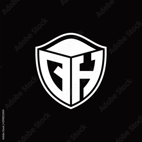 QH Logo monogram shield shape with outline rounded design template Free Download QH Logo monogram shield shape with outline rounded design template - GFXLoad