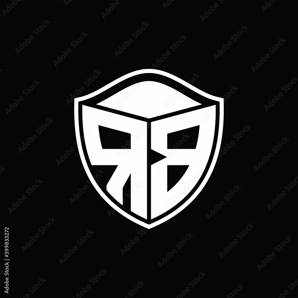 RB Logo monogram shield shape with outline rounded design template RB Logo monogram shield shape with outline rounded design template
