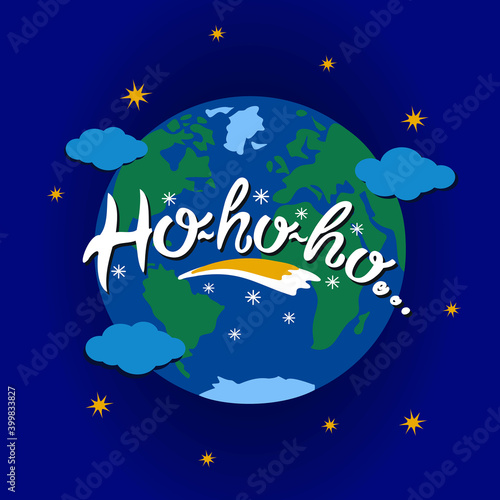 Lettering Ho-Ho-Ho Along the Equator of Earth