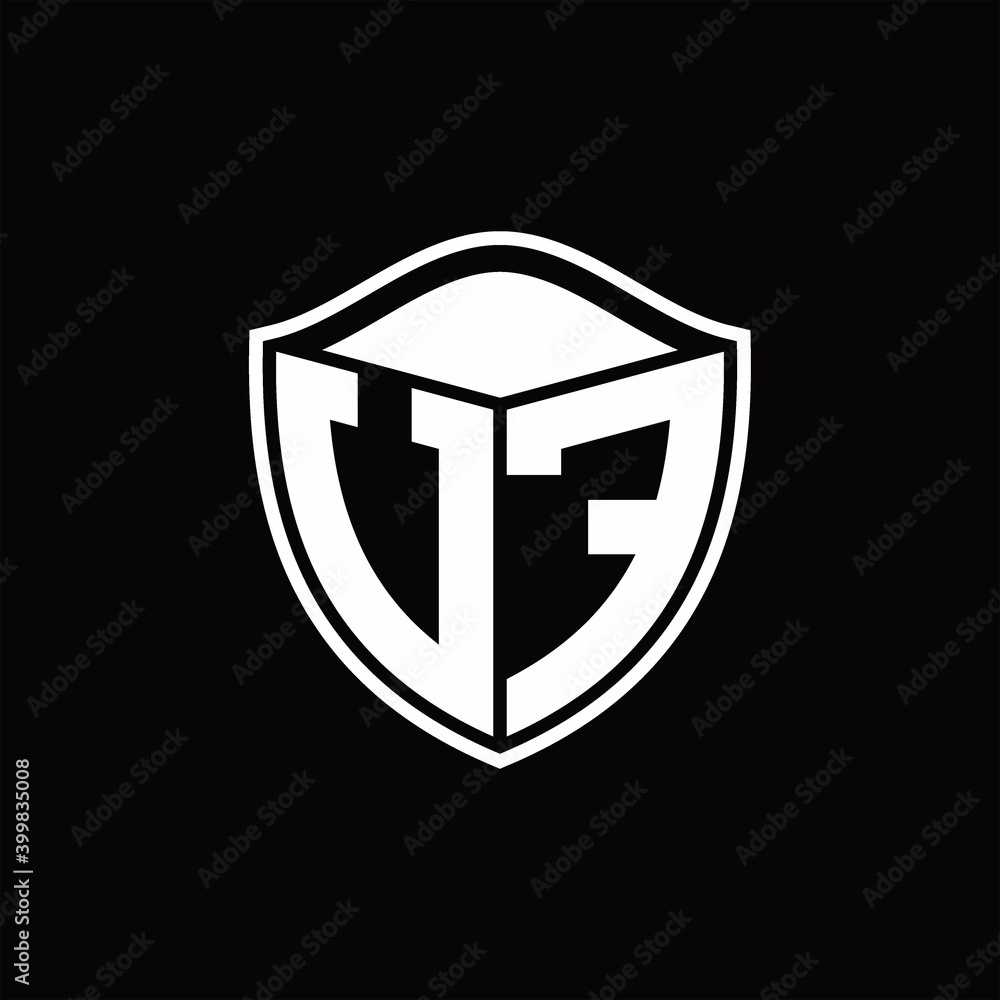 VF Logo monogram shield shape with outline rounded design template VF Logo monogram shield shape with outline rounded design template