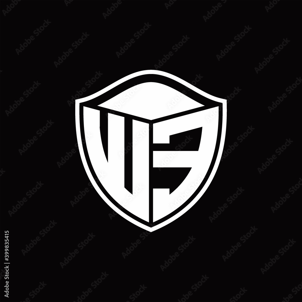 WE Logo monogram shield shape with outline rounded design template WE Logo monogram shield shape with outline rounded design template