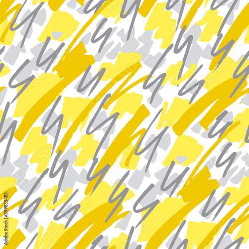 Abstract hand drawn yellow ...
