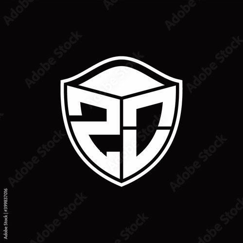 ZO Logo monogram shield shape with outline rounded design template Free Download ZO Logo monogram shield shape with outline rounded design template - GFXLoad