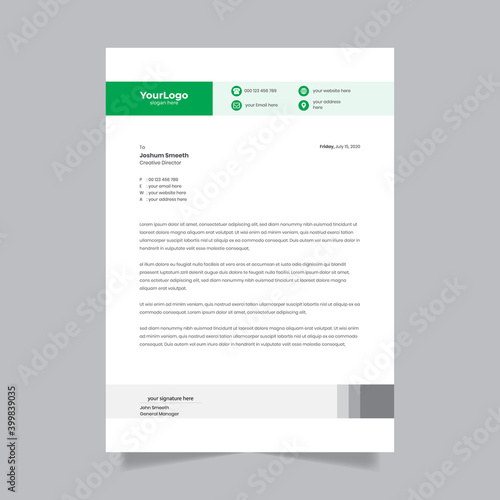 Business Corporate Letterhead Design Template, Abstract vector Illustration.