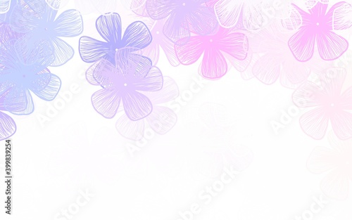 Light Pink  Yellow vector elegant wallpaper with flowers