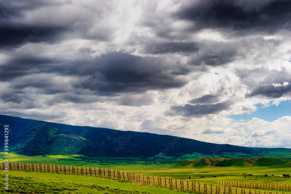 Wyoming Vast Landscape under dark clouds