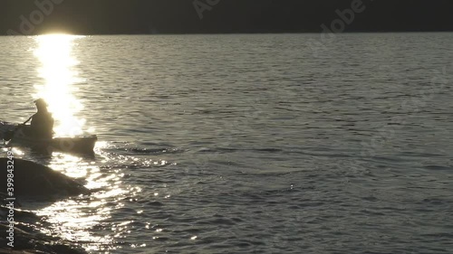 A kayaker on Lake Superior 