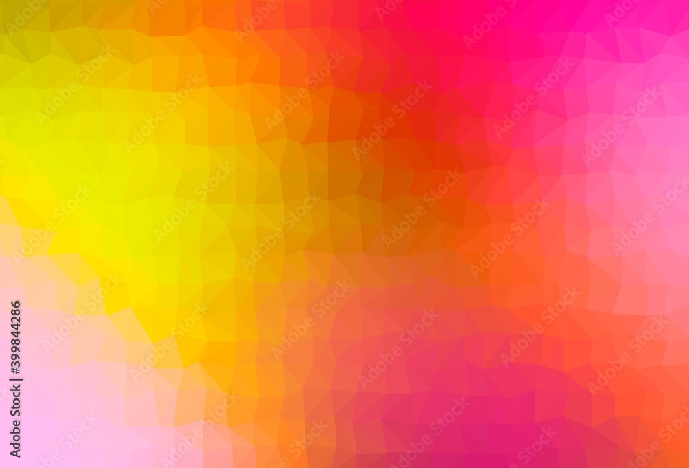 Light Red, Yellow vector triangle mosaic texture.