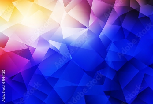 Light Pink, Blue vector gradient triangles pattern. © smaria2015