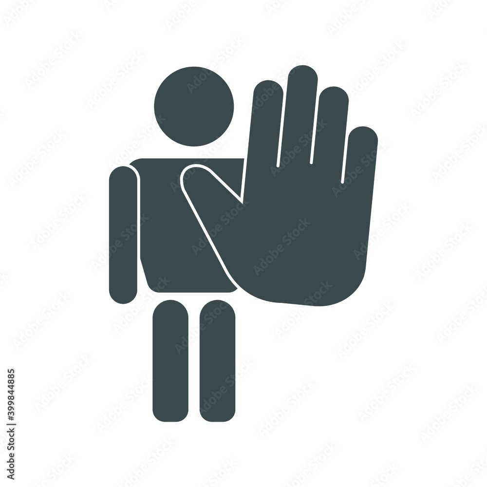 Social distancing Maintain a safe distance. Vector image.
A man with an outstretched palm.
Social distancing Maintain a safe distance. Vector image.
A man with an outstretched palm.