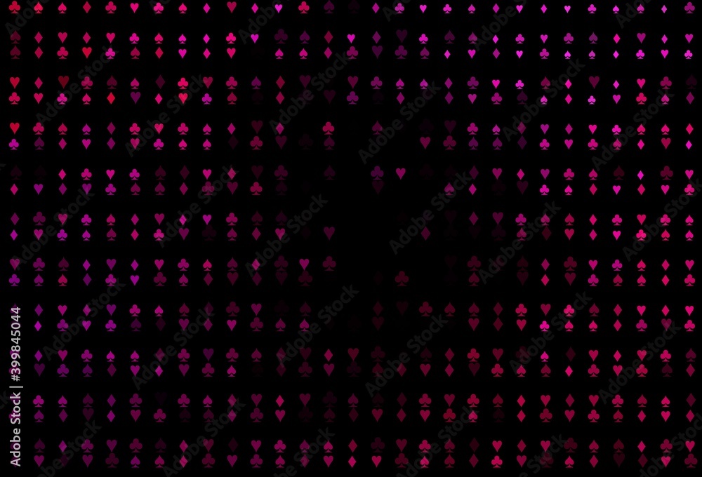 Dark Pink vector cover with symbols of gamble.