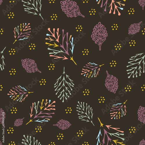 Vector botanical shape seamless pattern. Suitable for packaging, wallpaper, book cover, gift wrap and other design projects. 