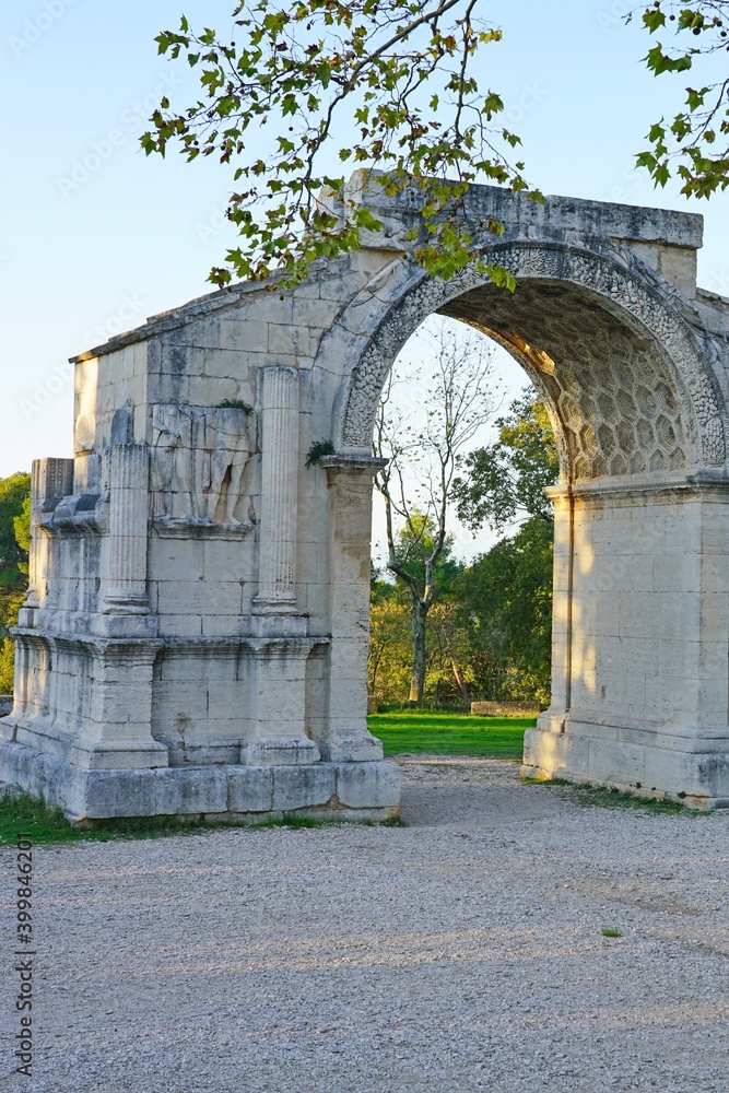 Ruins at the Roman archaeological site of Glanum in the Alpilles region, France Ruins at the Roman archaeological site of Glanum in the Alpilles region, France